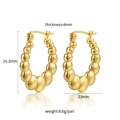 Orecchini a cerchio dorati in acciaio inossidabile da 25,3 mm e spessore 4 mm - Perline Ondulate Dorate (GR0112)