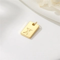 Elegante 14K vergulde rechthoekige hanger met letter X en een gepolijste spiegelafwerking - Echt verguld met hoge kleurretentie / Hoofdletter X (H-12557)