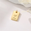 14K vergulde rechthoekige hanger met reliëfletter Z voor DIY-sieraden maken - Echt verguld met hoge kleurretentie / Hoofdletter Z (H-12559)