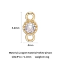 14k gold plated copper connector with white zircon for DIY jewelry making 4x8mm - 14K Gold White
