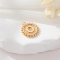 Golden letter O pendant with 18K gold plating and beaded edge for DIY necklaces - Letter O Style (P24278/O) / Strong Color Retention Gold Plating