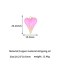 Herzanhänger in Rosa mit 14K Vergoldung und farbenfrohem Emaille-Tropfendetail - Rosa