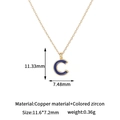 Detailed macro view of gold-plated letter C pendant with blue enamel and zircon inlay - Letter C Pendant Only (Without Chain)