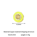 14k gold filled round spacer bead with yellow zircon and 8.2mm measurement - Round Style (H-13483) / Yellow