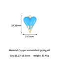 Blauer und goldener Herzanhänger im Fluid-Drop-Design aus Kupfer mit Tropföl-Effekt - Himmelblau
