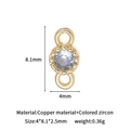 14k gold filled connector charm with blue cubic zirconia for DIY jewelry making - 14K Gold Light Blue