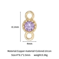 14k gold-filled double loop pendant with 4mm purple zircon stone for jewelry making - 14K Gold Dark Purple
