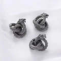 Three pieces of vintage dragon-themed metal charms with intricate scale textures - Gun Black (CDX21)