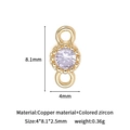 18k gold plated copper charm connector with a round lavender zircon for DIY jewelry - White