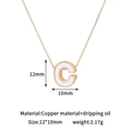 Detailed view of 14K gold plated letter C pendant with white dripping oil and dimensions - C-Single Pendant