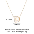 Detailed view of 14K gold plated letter D pendant with dimensions 12.15x10.2mm and weight - D-Single Pendant