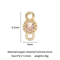 14k gold-filled connector pendant with pink round-cut zircon for jewelry making - 14K Gold Champagne