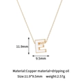Detail view of 14K gold plated letter E pendant with dimensions 11.9mm by 9.5mm - E-Single Pendant
