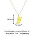 Detalle del colgante letra Y en esmalte amarillo con baño de oro de 14K y cadena - Colgante Letra Y Solo (Sin Cadena)