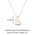 Detail showing letter L pendant dimensions 11.75mm in gold plated copper with white enamel - L-Single Pendant