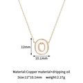 Detail of 14K gold plated letter O pendant with white dripping oil enamel specs - O-Single Pendant