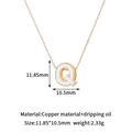 Detailed dimensions of letter Q pendant in 14K gold plated copper with white enamel - Q-Single Pendant