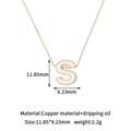 Detail view of 14K gold plated letter S pendant with dimensions 11.85mm by 9.23mm - S-Single Pendant