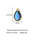 Dunkelblauer Zirkonia-Tropfenanhänger mit vergoldeter Kupferbasis für DIY-Schmuckbau - Gold (H-13617 Blau)