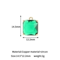 Smaragdgrüner Zirkonia-Anhänger mit Kupfer-Vergoldung und Maßen von 14,5 x 12,2 mm - Gold (H-13611 Grün)