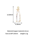 14K Gold Tropfenanhänger mit Zirkonia inklusive Abmessungen von 22,68 x 6,36 mm - Gold (H-13630 Weiß)