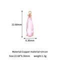 Rosa Zirkon-Tropfenanhänger mit vergoldeter Kupferbasis für DIY-Schmuckherstellung - Gold (H-13630 Rosa)