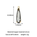 Grauer Glastropfen-Anhänger mit vergoldeter Kupferfassung für die DIY-Schmuckherstellung - Gold (H-13630 Dunkelgrün)