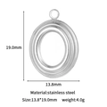 Oval stainless steel pendant blank for jewelry making measuring 13.8x19mm and 4.0g - Oval Base (GD1017) / Silver