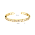 Detailansicht des 60mm vergoldeten Zirkonia-Armreifs mit Maßen und Gewicht - 14K Gold XZ-373 Weiß