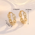 14K gold plated chain link hoop earrings for women, 16.2mm diameter, weighing 2.32g - 14K Gold Fine Chain Style (H-13787)