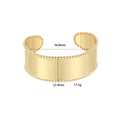 Dimensioni dettagliate del bracciale rigido placcato oro 14K con bordi a perline e misure - Oro 14K XZ-368