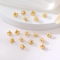 Detailansicht der 14K vergoldeten Vierkant-Krallenfassungen für DIY-Schmuckzubehör - Großer Stil (SUM0001) / Passend für 3mm-4mm Steine / 14K-Gold
