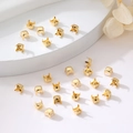 Makro-Detail von 14K vergoldeten Vierkant-Krallenfassungen für die DIY-Schmuckherstellung - Stil ohne Loch (SUM0003) / Passend für 2mm-2.7mm Steine / 14K-Gold