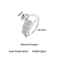 14K gold plated feather ring setting for DIY pearls with 8mm base and copper band - Silver (CSYL77)