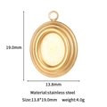 Golden oval stainless steel pendant blank for DIY jewelry making 13.8x19mm - Oval Base (GD1017) / Gold