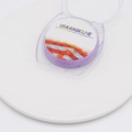 Detail of purple elastic crystal bead cord in transparent round plastic spool packaging - Purple (0.8mm)