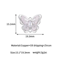 Λεπτομέρεια macro μενταγιόν πεταλούδα 15,1x19,3mm με ροζ σμάλτο και ζιργκόν μαρκίζ - Ασημί Παλλάδιο CBK3343-2 Ροζ