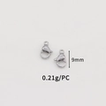 Detailed close-up of 9mm silver stainless steel lobster clasp jewelry connector - Silver (9mm)