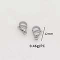 Detail of 12mm stainless steel lobster claw clasps with weight specs for jewelry making - Silver (12mm)