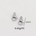 Detail of two 13mm silver stainless steel lobster clasps for DIY jewelry making - Silver (13mm)
