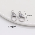 Macro shot of 16mm stainless steel lobster clasp with detailed weight and size specs - Silver (16mm)
