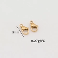 Detailed view of 9mm gold lobster clasp for DIY jewelry making with size and weight specs - Vacuum Gold (9mm)