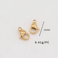 Detailed view of 11mm golden stainless steel lobster clasp for DIY jewelry making - Vacuum Gold (11mm)