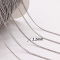 Macro detail of silver stainless steel flat O-chain with 2.2mm link width for DIY crafts - Steel Color (KD-0015)