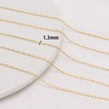 1.3mm gold cable chain necklace made of color-retaining gold plated stainless steel - 14K Gold (1.3mm)