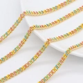 Dettaglio catena a maglie dorate con punti di smalto colorati per accessori gioielli DIY - Multicolore Fresco (AL-455)