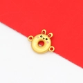 Matgouden konijn donut hanger met rode oren voor doe-het-zelf sieraden maken - Rode Emaille Oor Donut Konijn (H-9760 Rood)