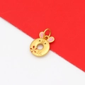 Matgouden konijnenhanger met roze emaille oren en bloemendetail voor DIY-sieraden - Roze Emaille Oor Bloemen Konijn (H-9704 Roze)