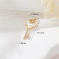 14k gold filled key pendant with white shell and clover motif for jewelry making - Four-Leaf Clover Key Style (NX20584)
