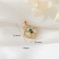 14k gold-filled clover pendant with green stone and white mother of pearl inlay - Green Gemstone Petal Style (cbk1508)